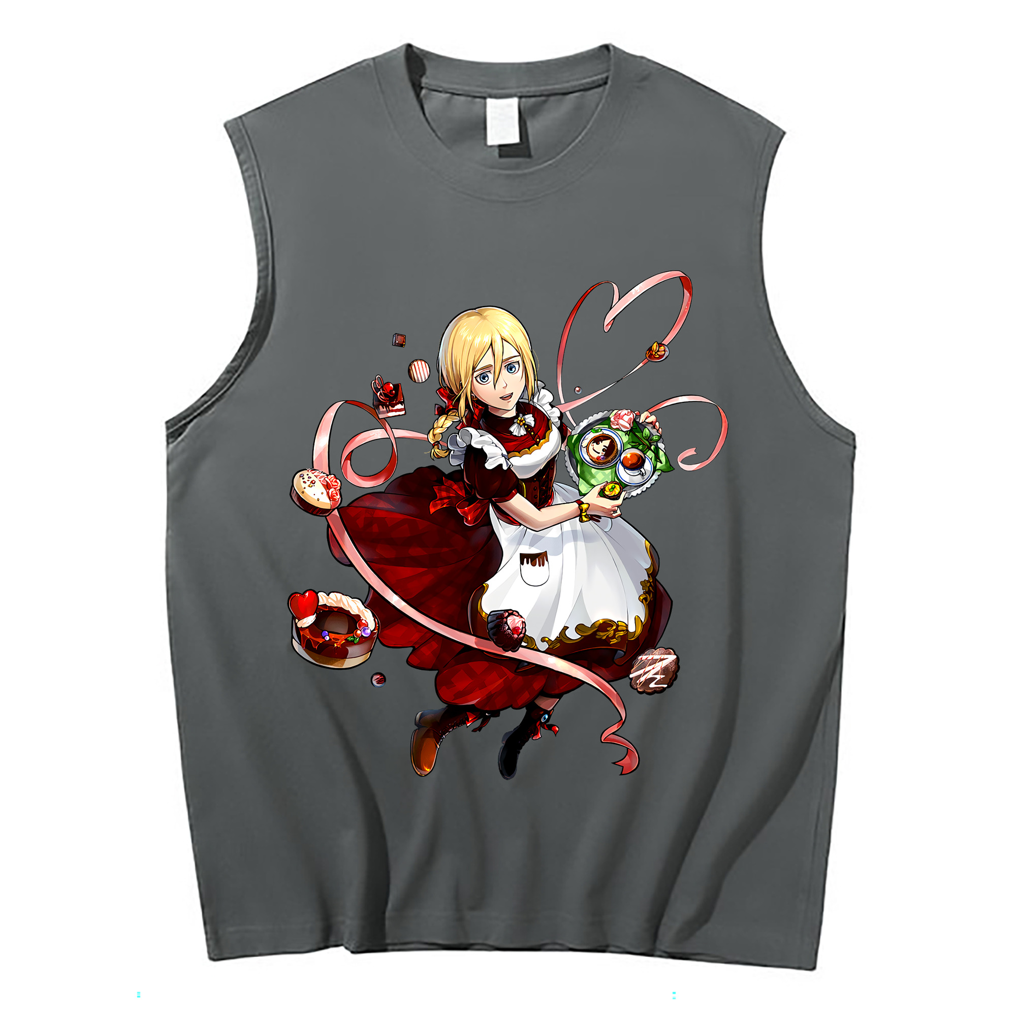 （画像用） 進撃の巨人 クリスタ·レンズ Attack on Titan Christa Lenz コットン100％タンクトップ（フロントプリント）